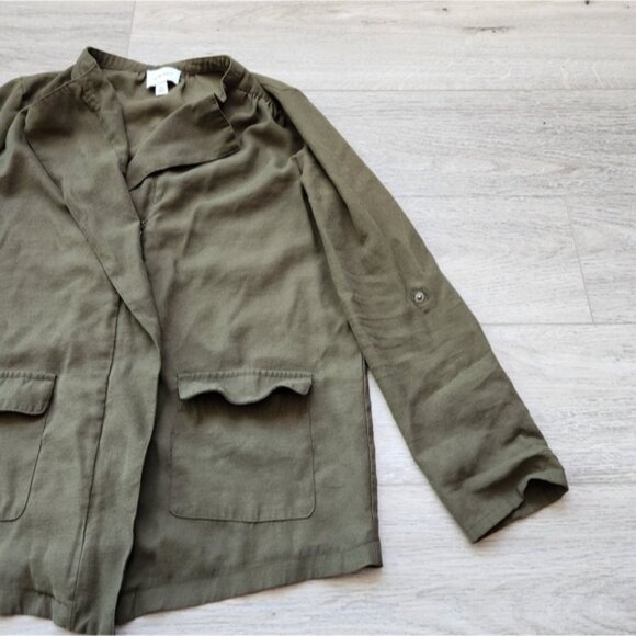 Nine West Green Womens Medium Lightweight Utility Jacket Zipper Long Sleeves - Picture 5 of 12